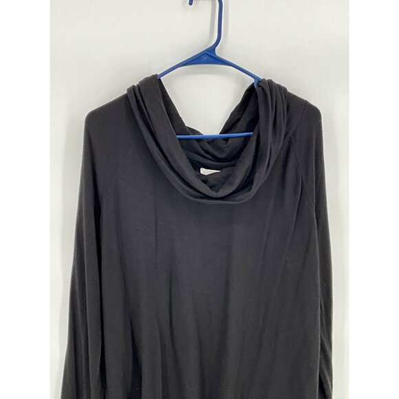 Anthropology Lou & Grey Women's Black Cowl Neck Long Sleeve Top Large Relaxed Fi - Picture 1 of 6